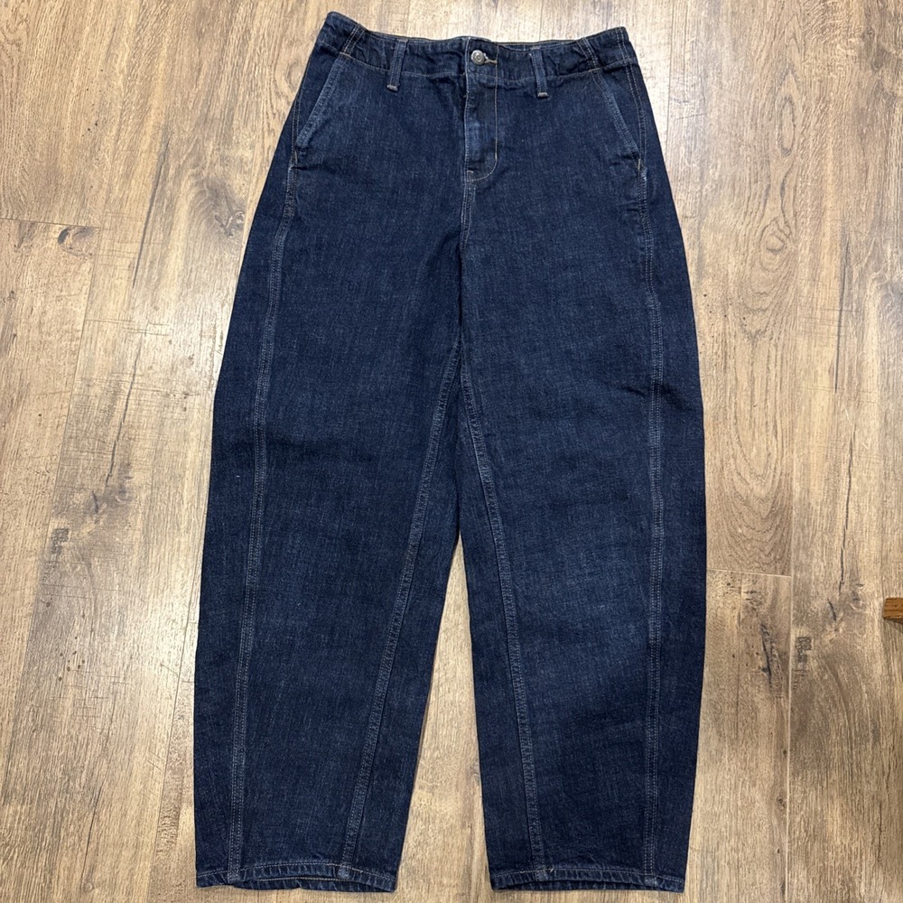 Old Navy Jeans Women 6 (30x26) Blue Barrel Leg High Rise Denim